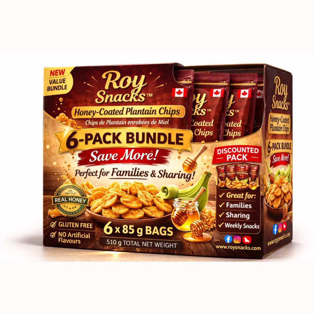 Honey-Coated Plantain Chips – 6 Pack Bundle (Value Snack Pack)