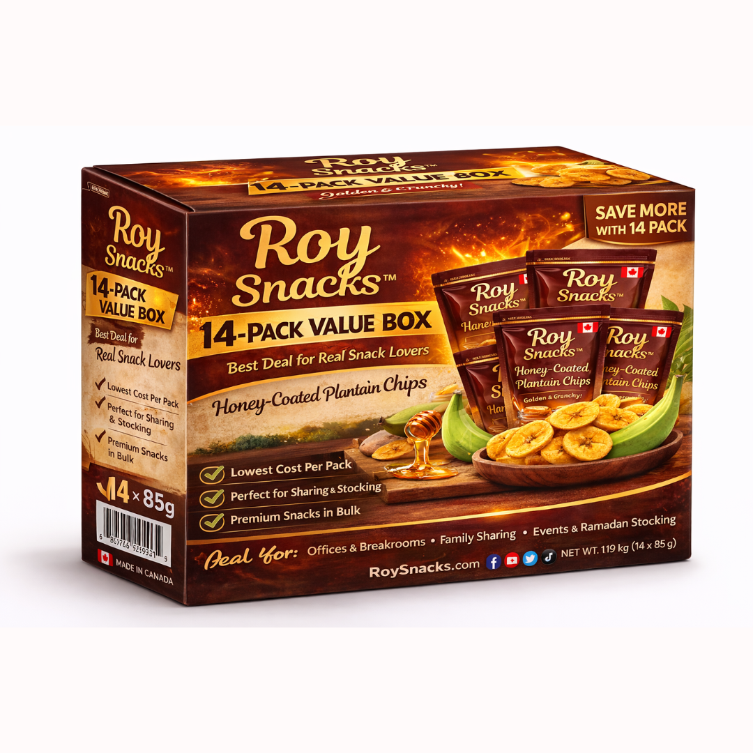 Honey-Coated Plantain Chips – 12 + 2 FREE Value Box (Best Seller)