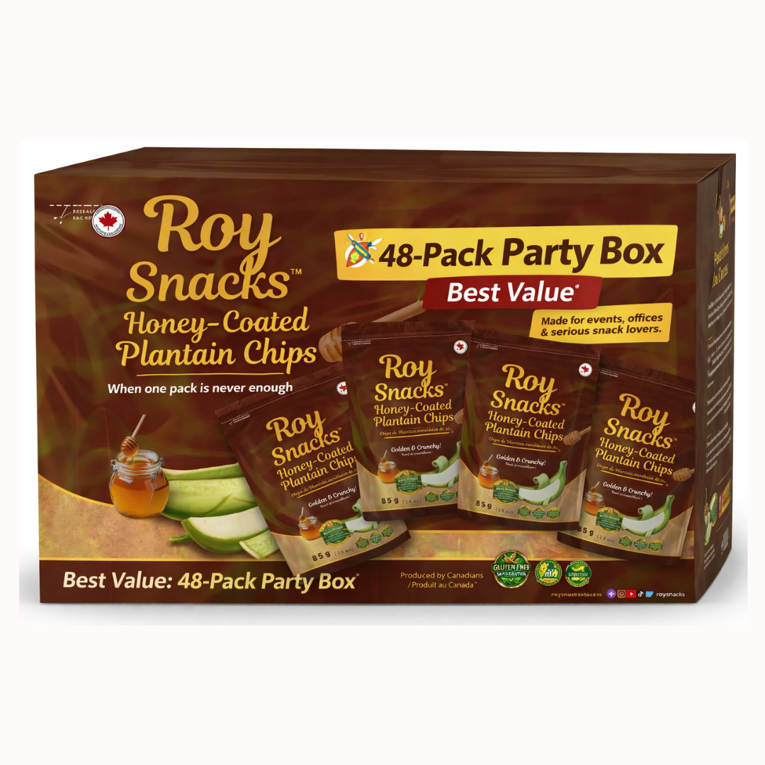 Honey-Coated Plantain Chips – 48 Pack Party Box (Event Size)