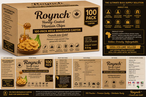 Honey-Coated Plantain Chips – 100-Pack Mega Wholesale Box carton (Ultimate Bulk Supply)
