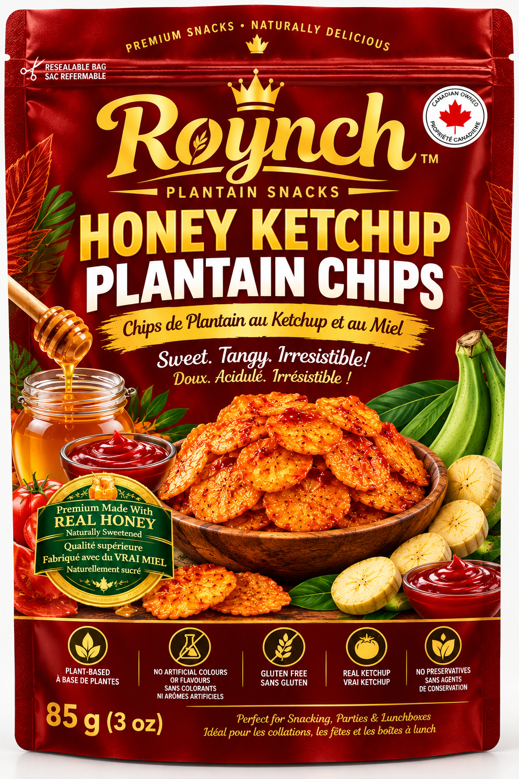 Honey Ketchup Plantain Chips (Coming Soon)
